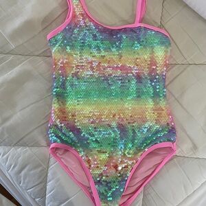 COPY - Lola + the Boys Multicolor Sequin One-Piece Swimsuit